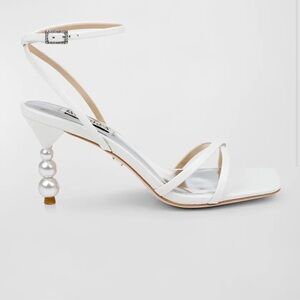 Badgley Mischka White Pearl Heel Sandals